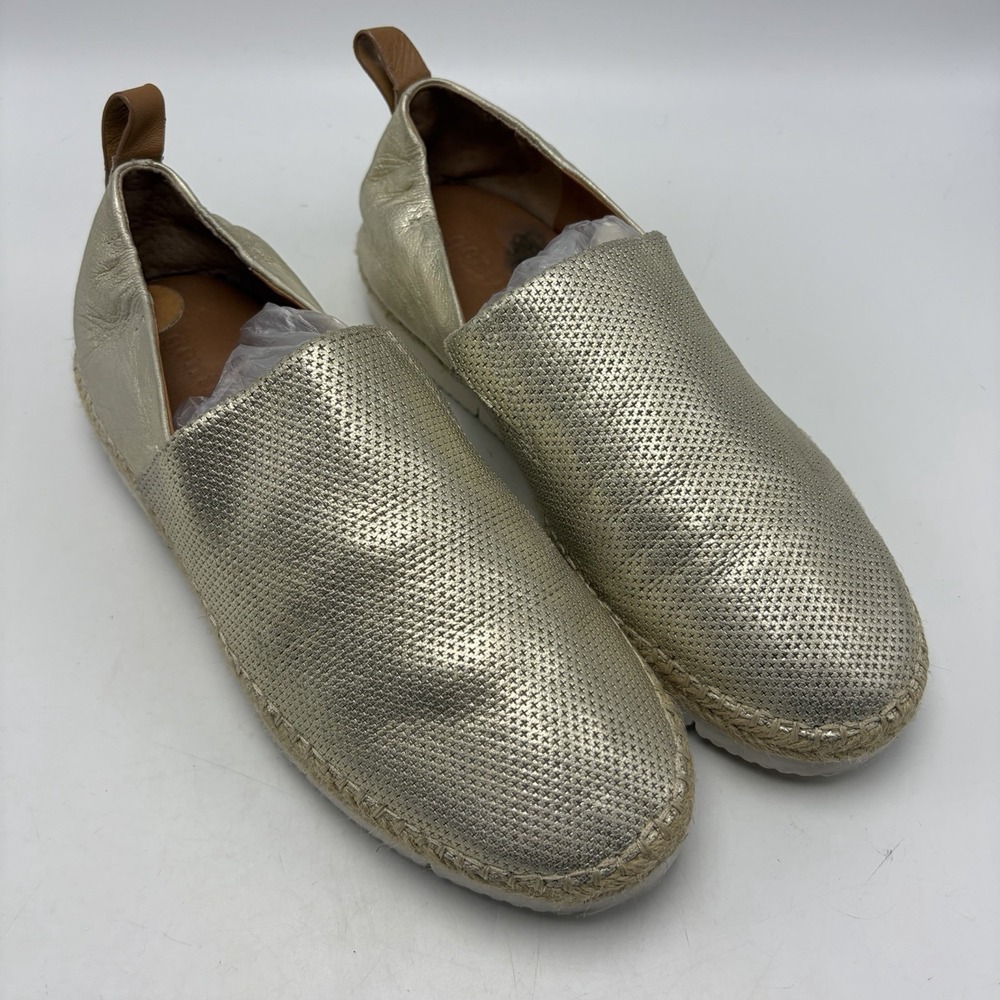 Gentle Souls Lara A line Sporty 2 Flats Womens 7 Light Gold Leather Perforated